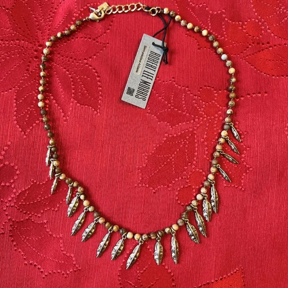 Robert Lee Morris Soho Shaky Leaf Jasper Necklace💖Valentine’s Gift under $25💖 - Picture 1 of 8